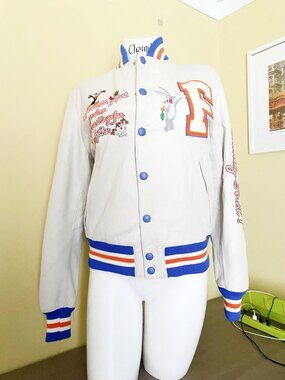 Family First Looney Tunes leather Varsity jacket